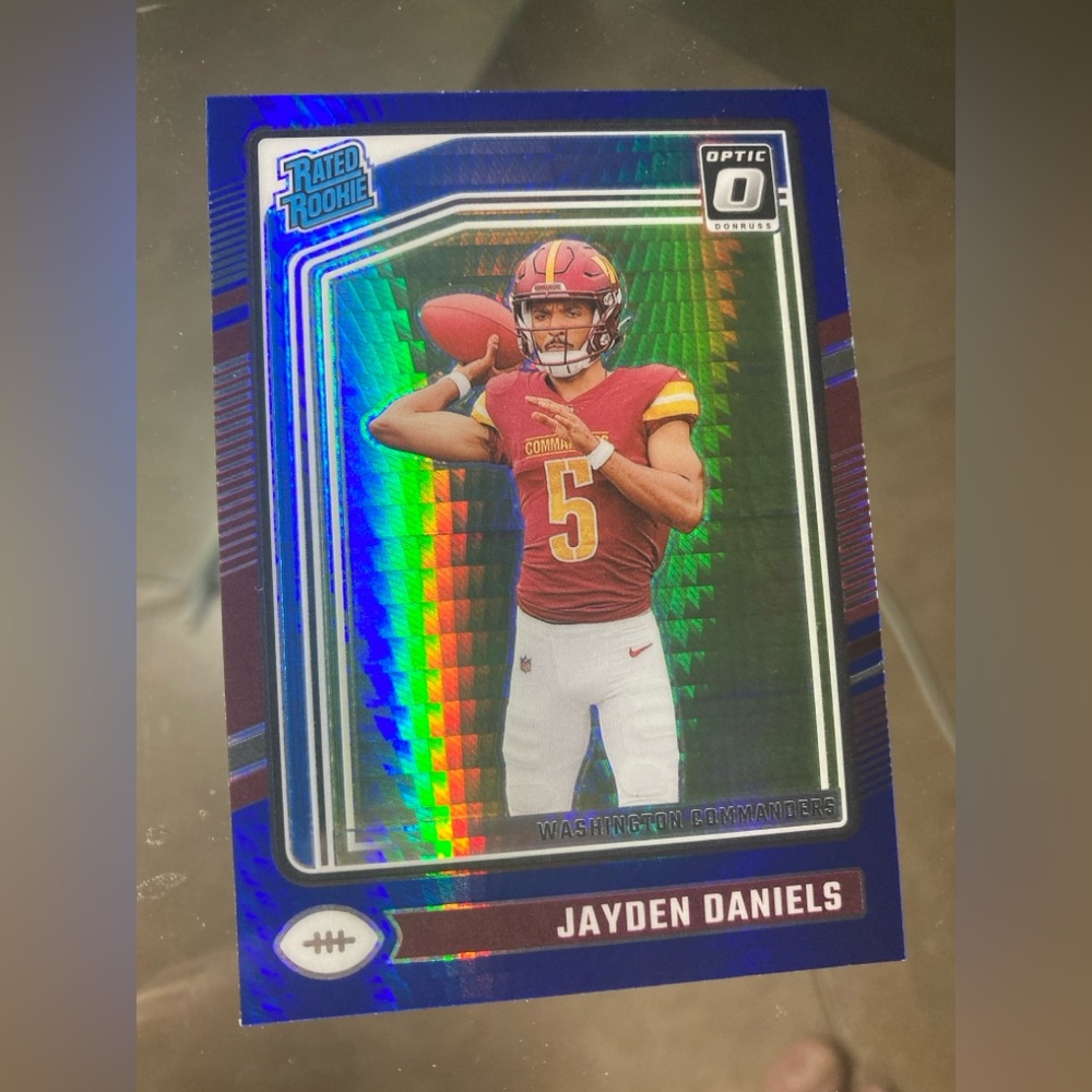 Panini Donruss Optic 2024 Jayden Daniels Blue Hyper Optic Rookie Card